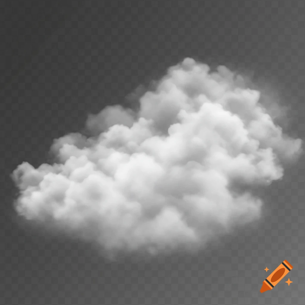 A white cloud on a transparent background.
