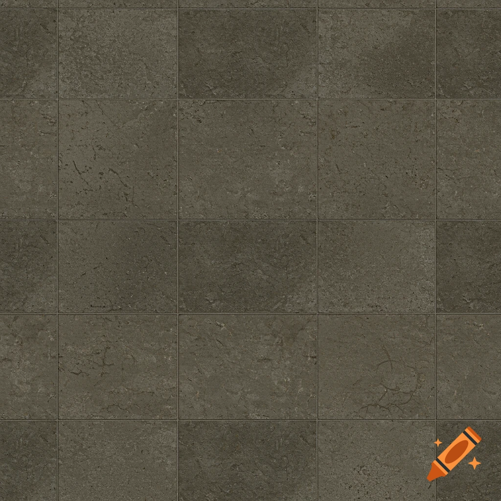 A seamless top-down view of dark gray industrial concrete floor tiles with subtle textures, cracks, and stains.