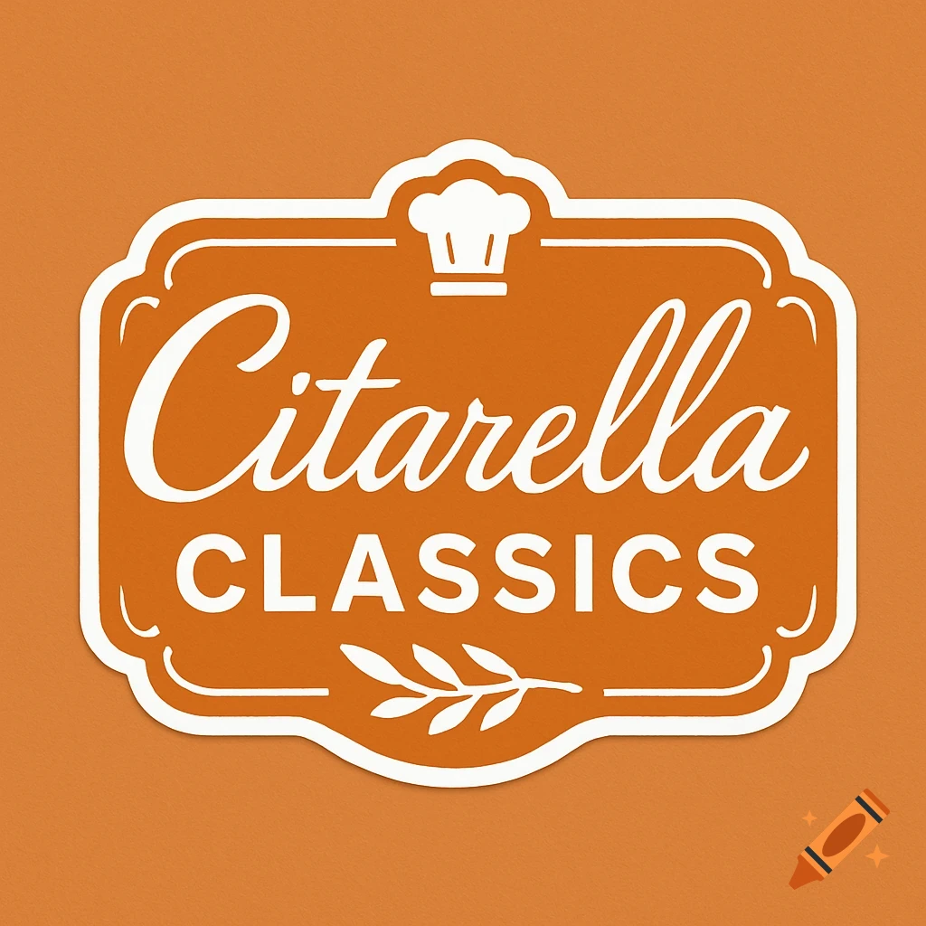 Citarella Classics logo with chef's hat and olive branch on an orange background.