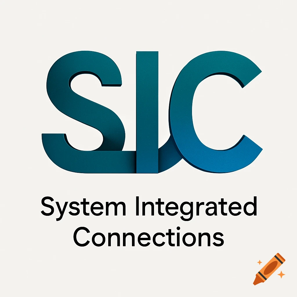 A stylized 3D logo with teal and blue gradient letters SLC, with the words "System Integrated Connections" below.