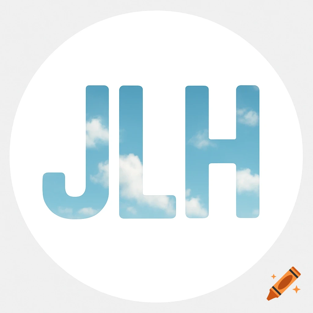 White circular profile picture with the initials JLH filled with a blue sky and white clouds.