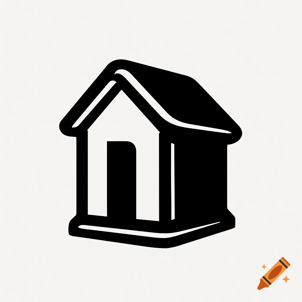 Modern black and white abstract house logo