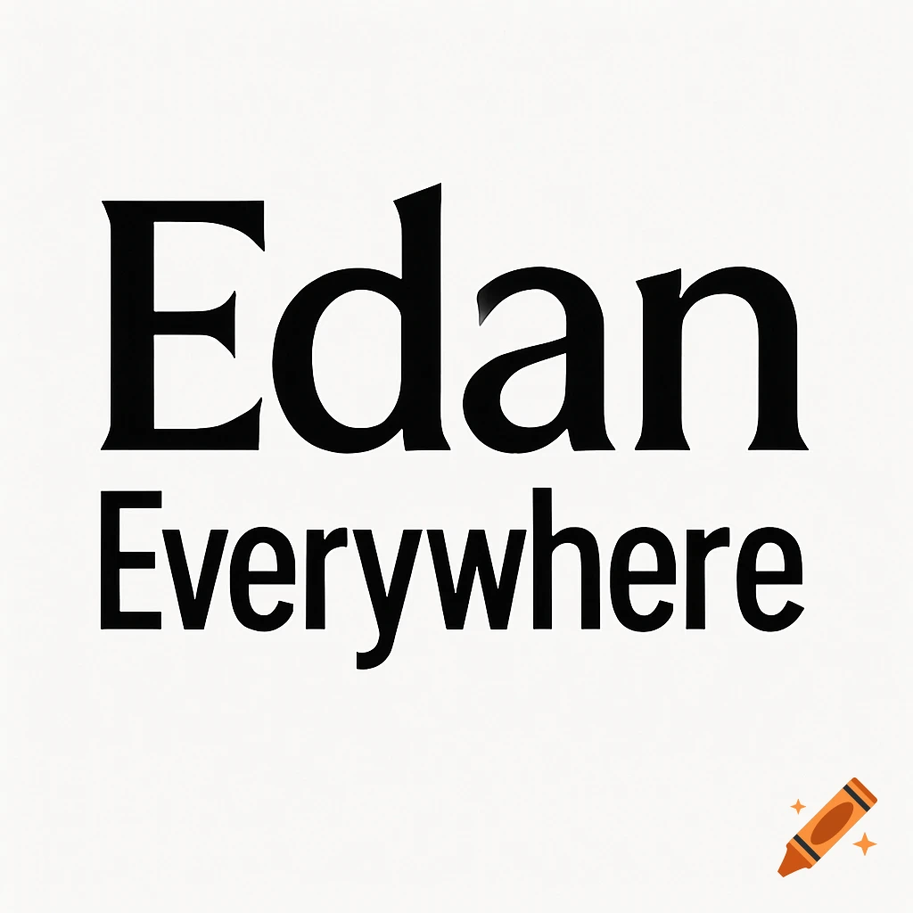 Black text on a white background showing the words Edan Everywhere, with the last 'e' in 'Everywhere' reversed.