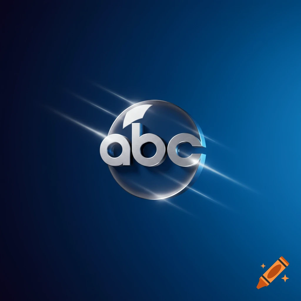 A chrome-like "abc" logo enclosed in a glossy sphere against a blue background with light streaks.