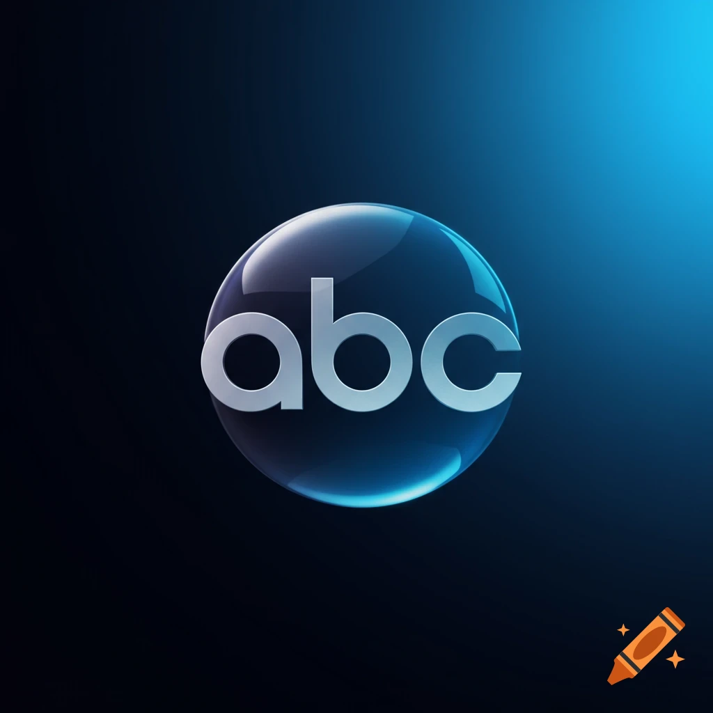 A glossy blue sphere with the white lowercase 'abc' text, the ABC Network logo, on a dark blue background.