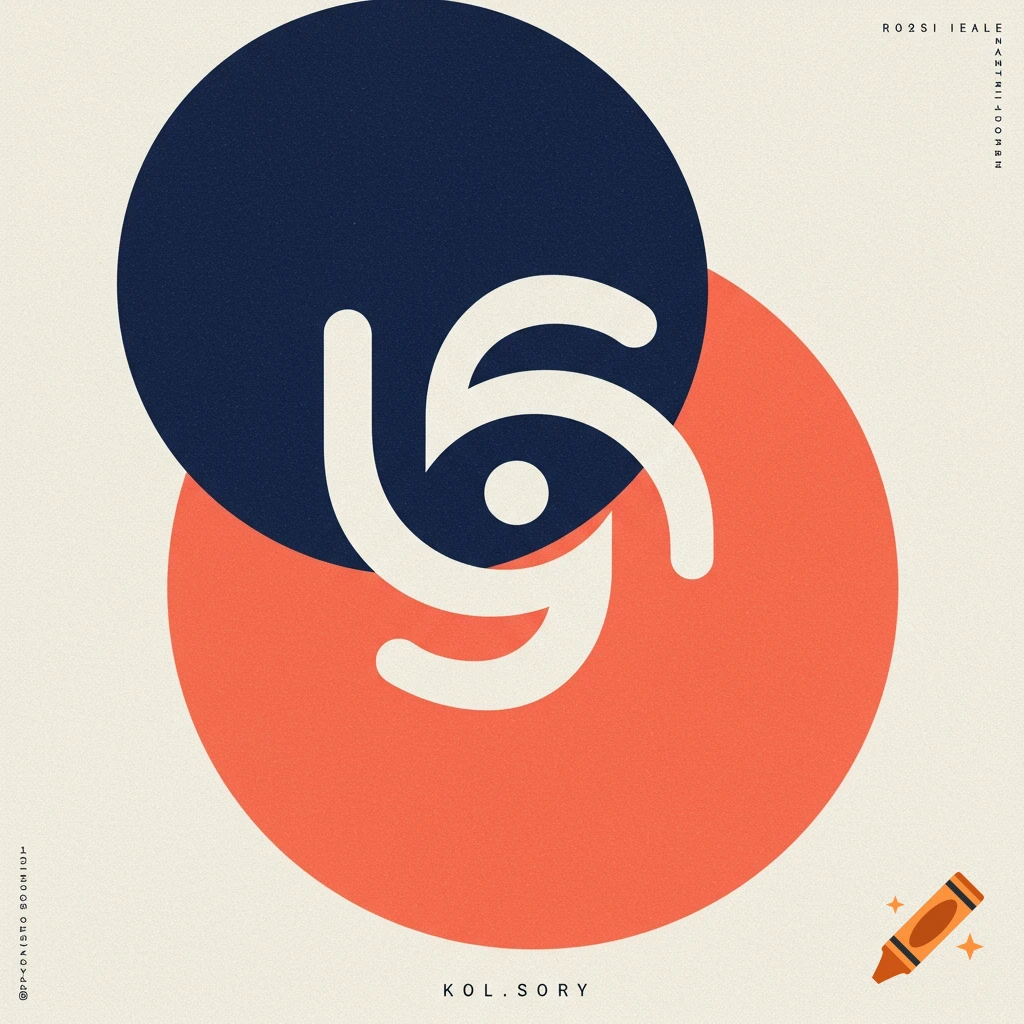 Abstract album cover design with overlapping dark blue and red-orange circles and a white swirling shape.