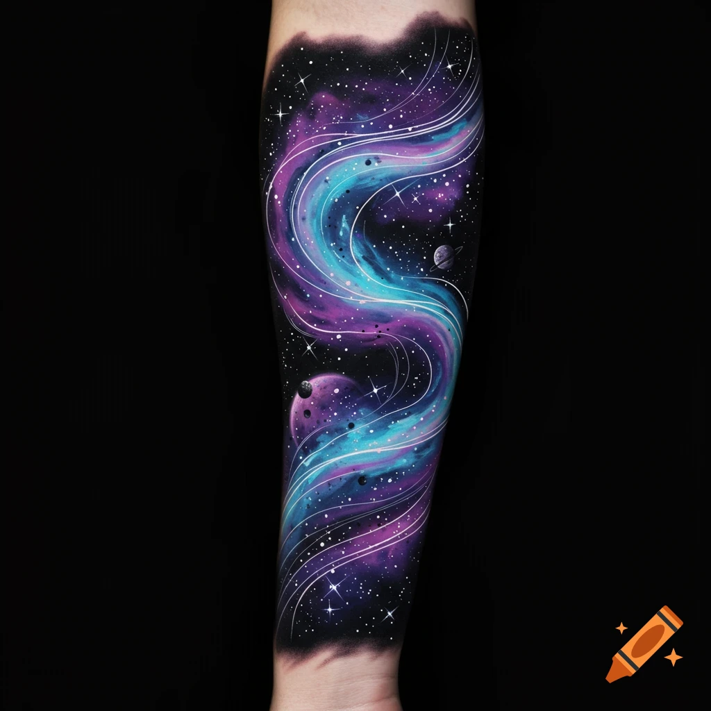 Black & White Galaxy Tattoo Idea