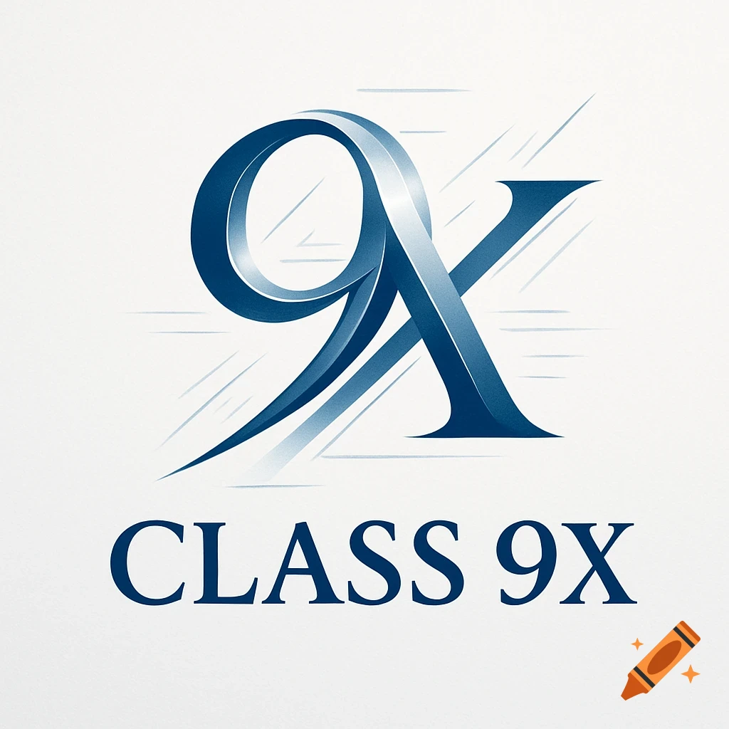 A blue and white logo features a stylized, intertwined '9X' above the words 'CLASS 9X'.