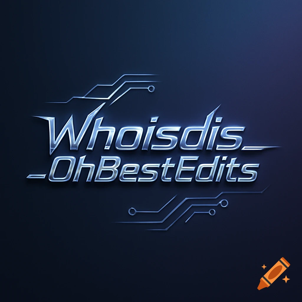 A futuristic-style logo with chrome-like text "Whoisdis_OhBestEdits" on a dark background with circuit board lines.
