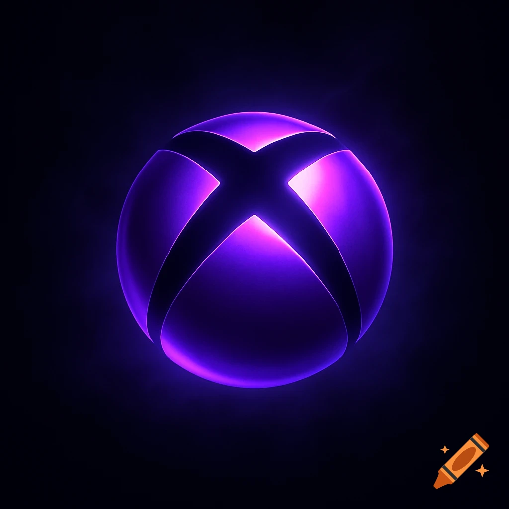 A glowing purple Xbox logo orb against a dark background.