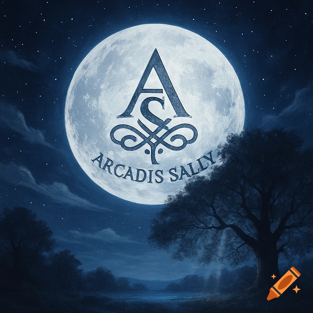 A large full moon with a stylized 'AS' logo and 'ARCADIS