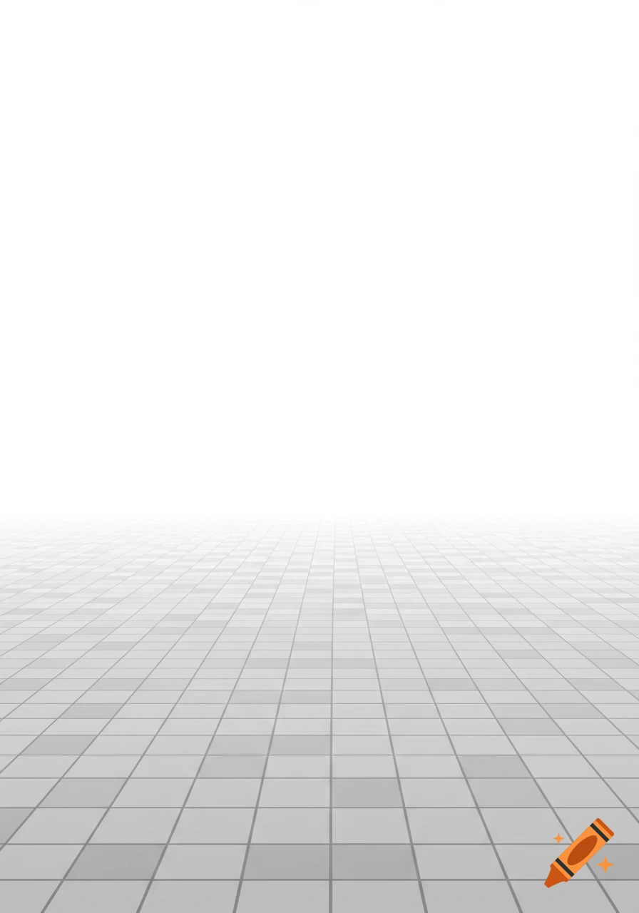 A gray and white checkered pattern on a flat surface, receding into the distance and fading to white at the horizon.
