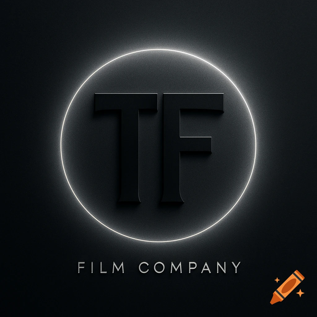 A dark, embossed logo featuring the letters "TF" inside a glowing white circle, with "FILM COMPANY" text below.