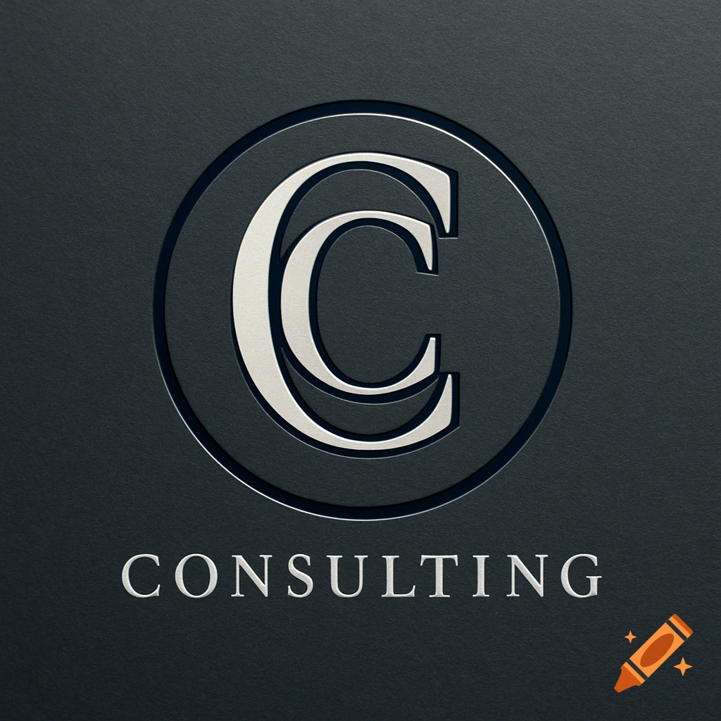 A dark, embossed logo featuring two overlapping 'C' letters inside a circle, with the word 'CONSULTING' below.