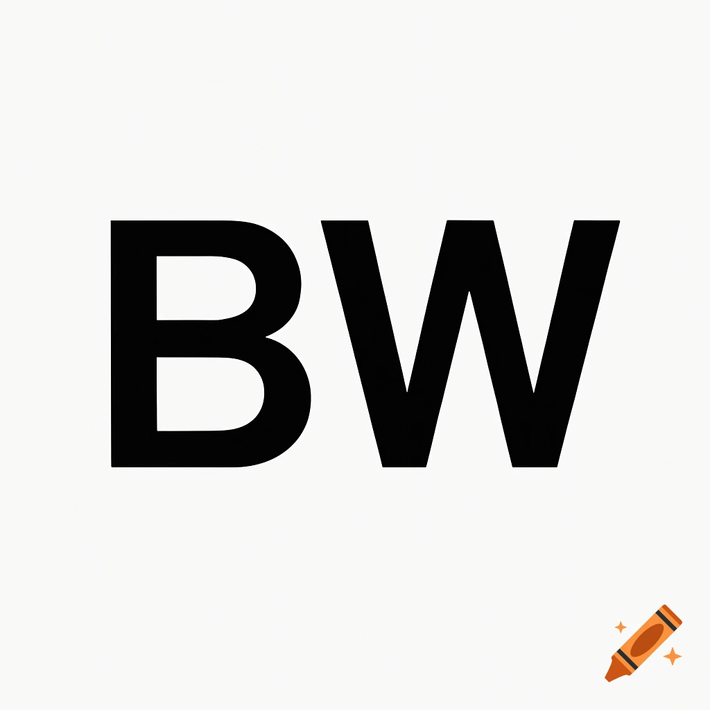 A black logo with a backwards 'B' and a regular 'W' on a white background.