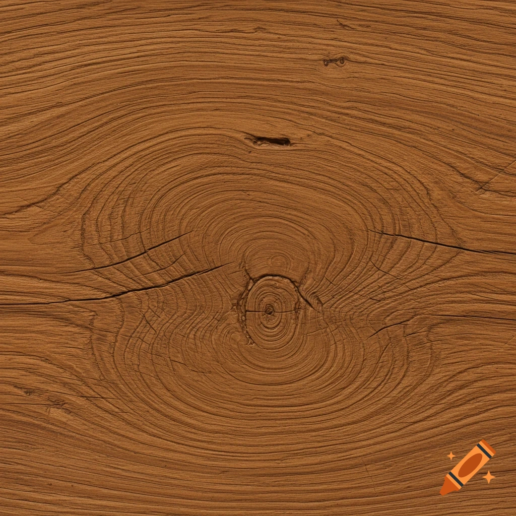 A close-up of a rustic brown wooden texture with a prominent knot and concentric rings.