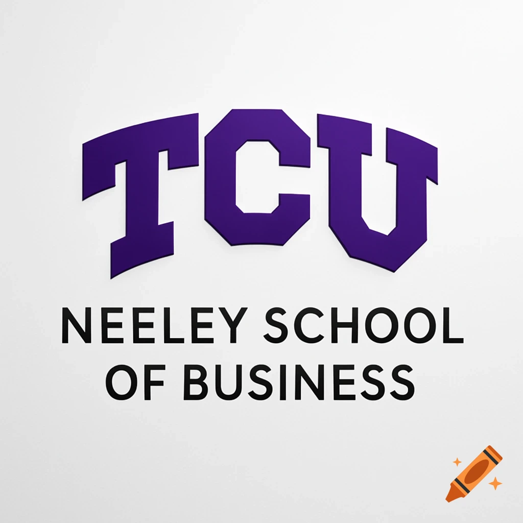 Purple TCU Neeley School of Business logo on a white background.