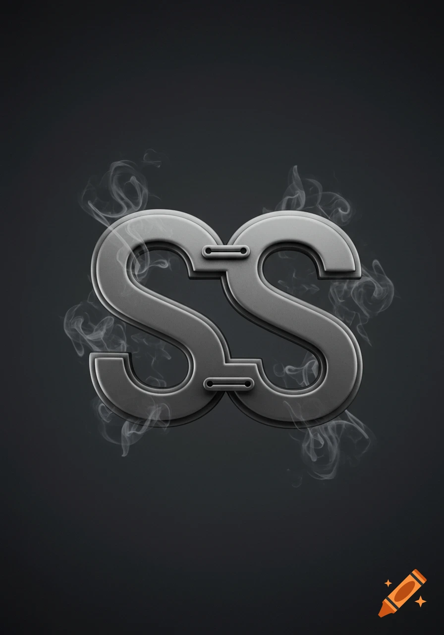 Two metallic, stylized 'S' letters linked together with smoke on a dark gray background.
