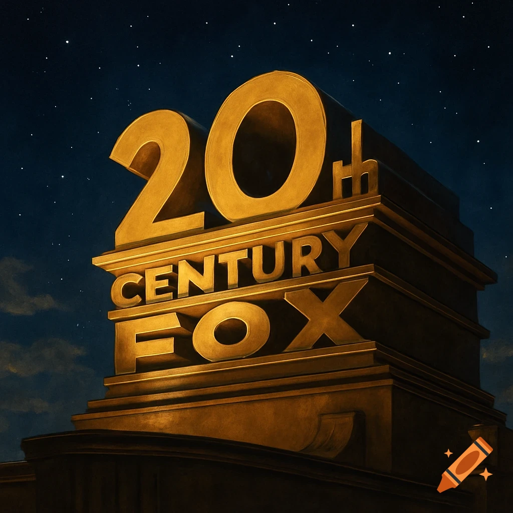 The iconic 20th Century Fox logo, featuring golden block letters against a starry night sky.