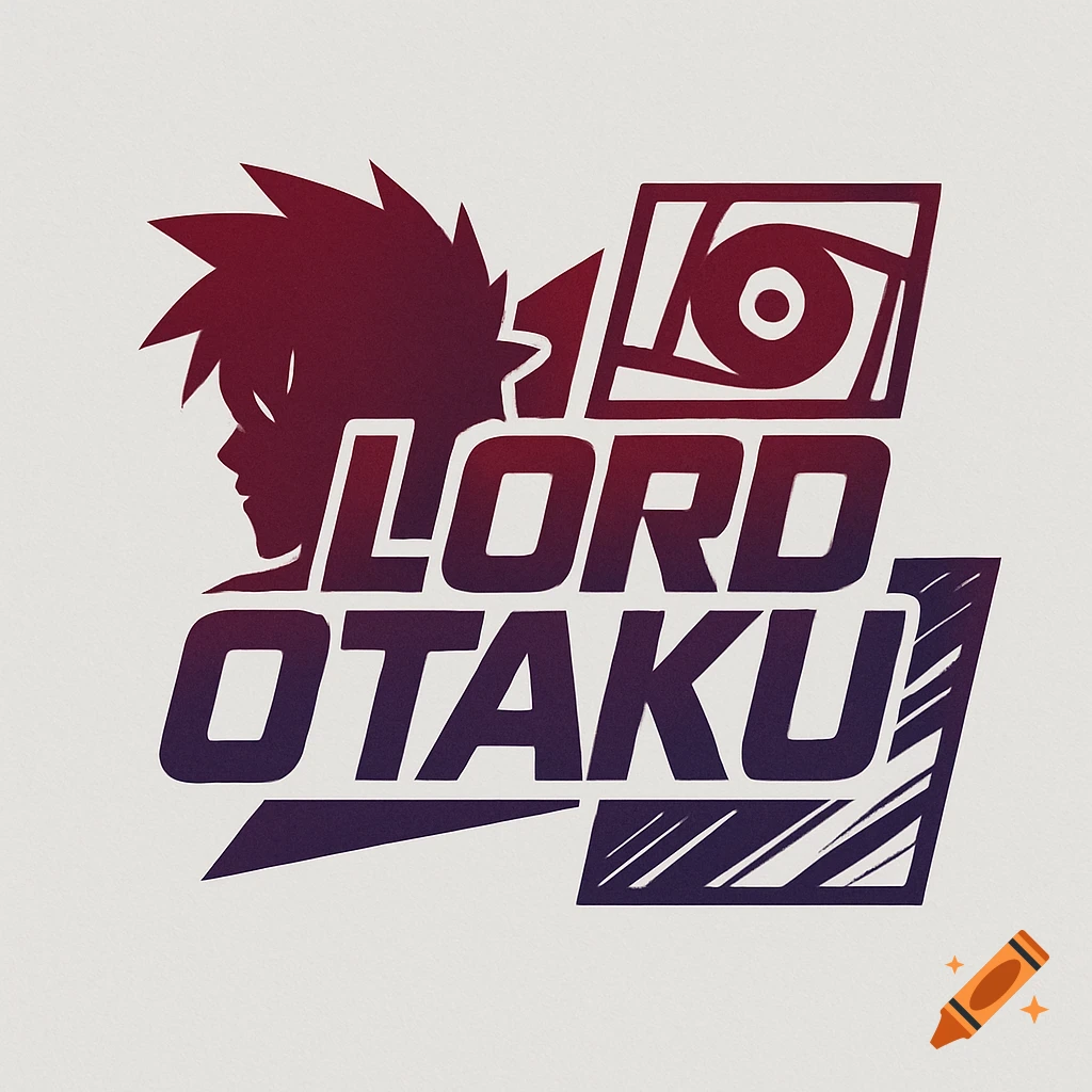 A modern logo for Lord Otaku with a red and purple gradient, featuring an anime character's silhouette and stylized text.