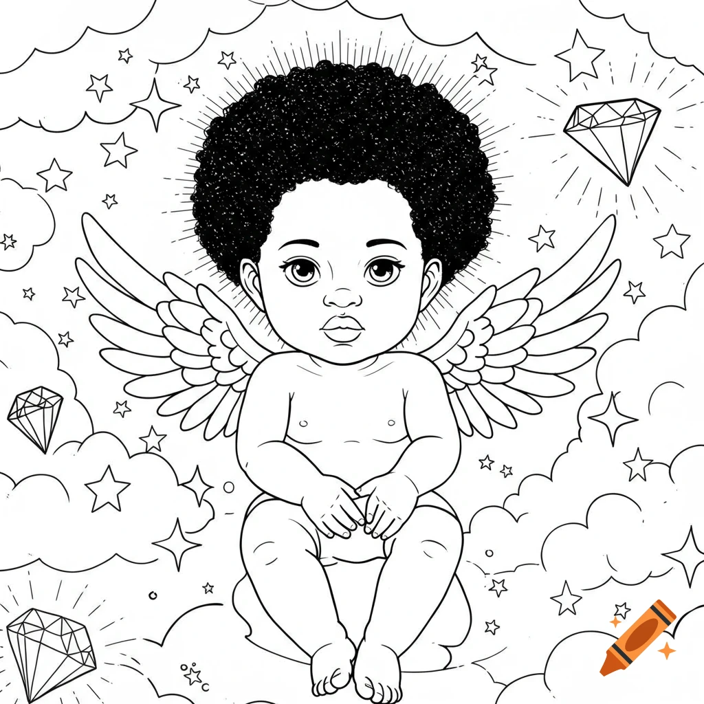 Lexica - Heavens playground, a beautiful angelic photo of heaven and alot  of little brown skinned angel babies playing beautiful 8k chibi angels, image size:1024x1024