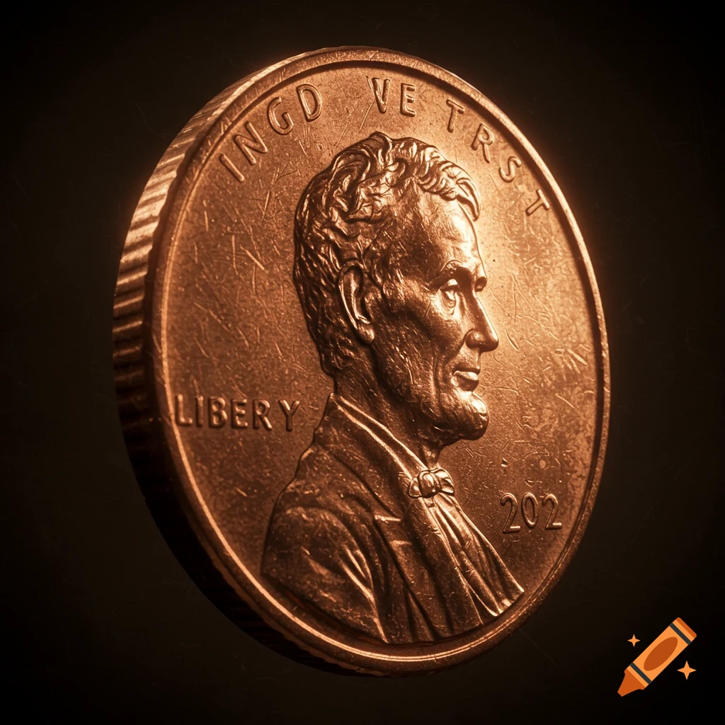 Close-up photorealistic image of a US Lincoln cent coin, showing Abraham Lincoln's profile and text.