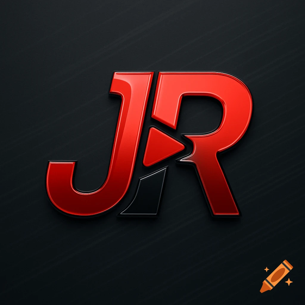 A stylized red and black logo featuring the letters JR with a play button in the center.