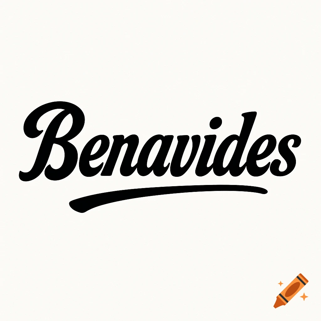 Black script text 'Benavides' with an underline on a white background.