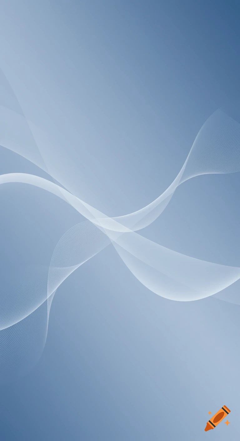 Abstract blue-grey background with flowing white transparent lines.
