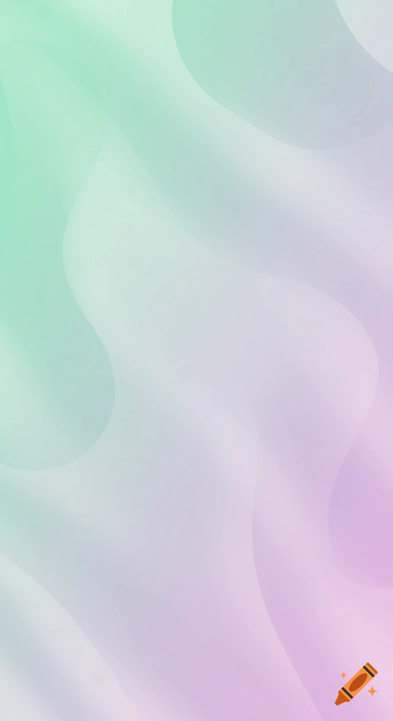 Soft gradient background with flowing wavy shapes in light green and purple.