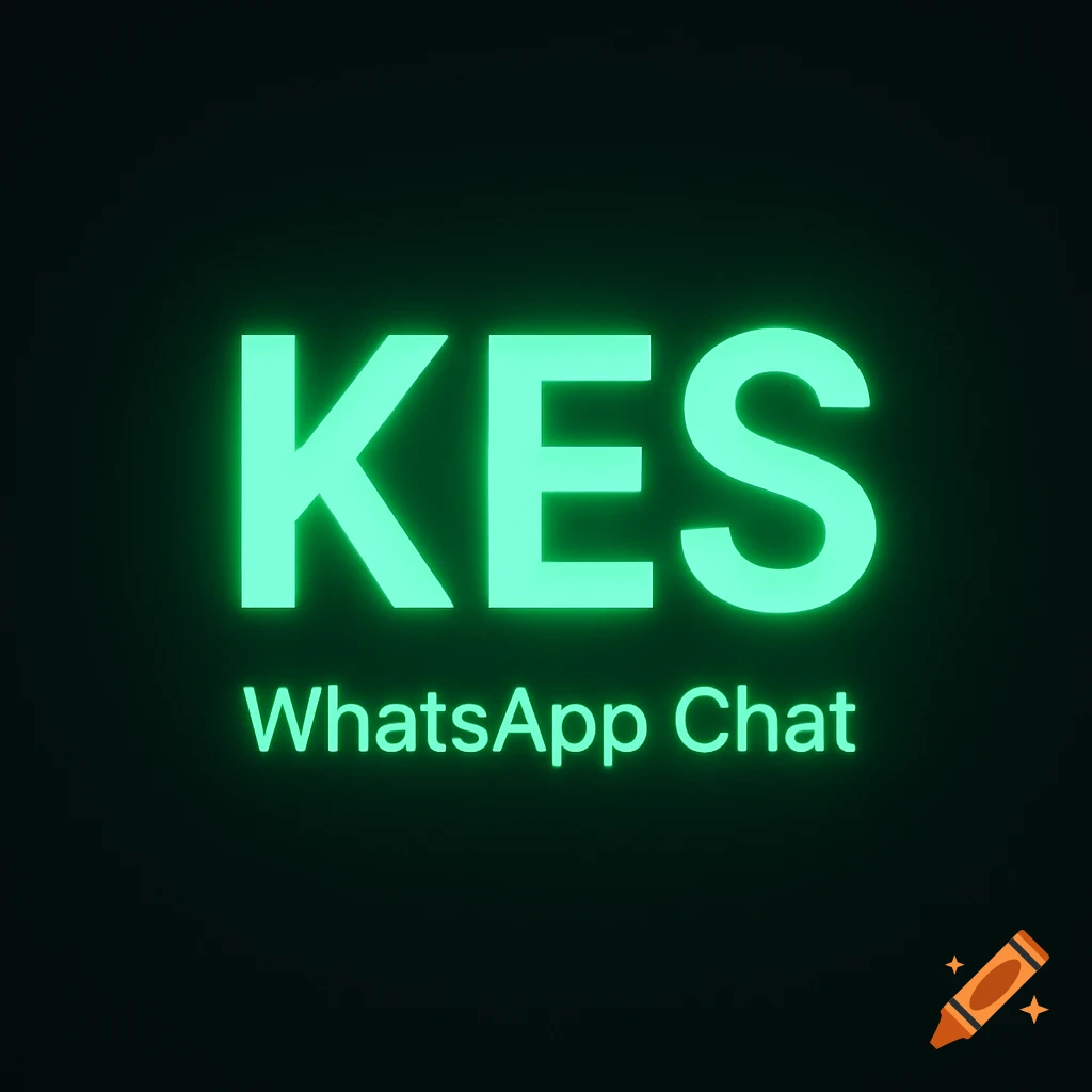 Glowing green text reads 'KES WhatsApp Chat' on a dark background.