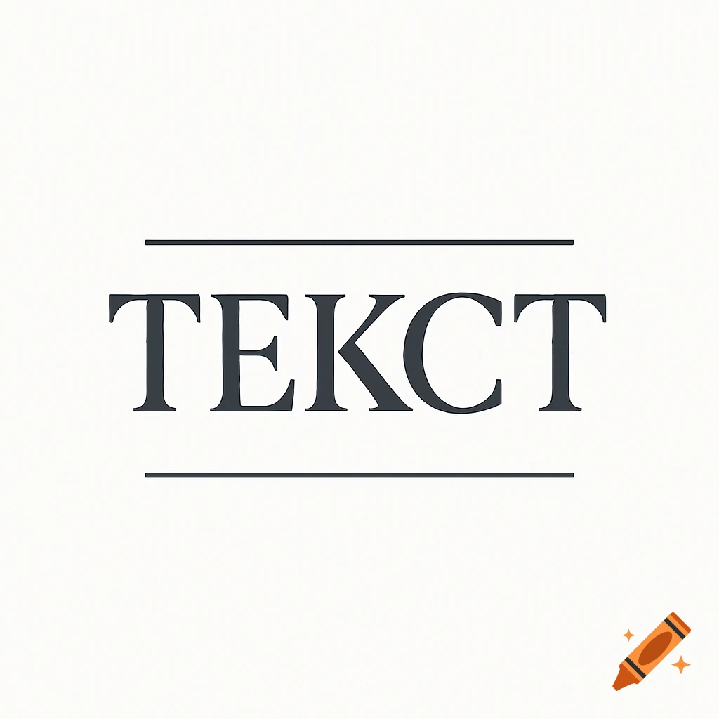 Minimalist logo with the dark gray Russian word 'TEKCT' (text) in a serif font, framed by two horizontal lines, on a white background.
