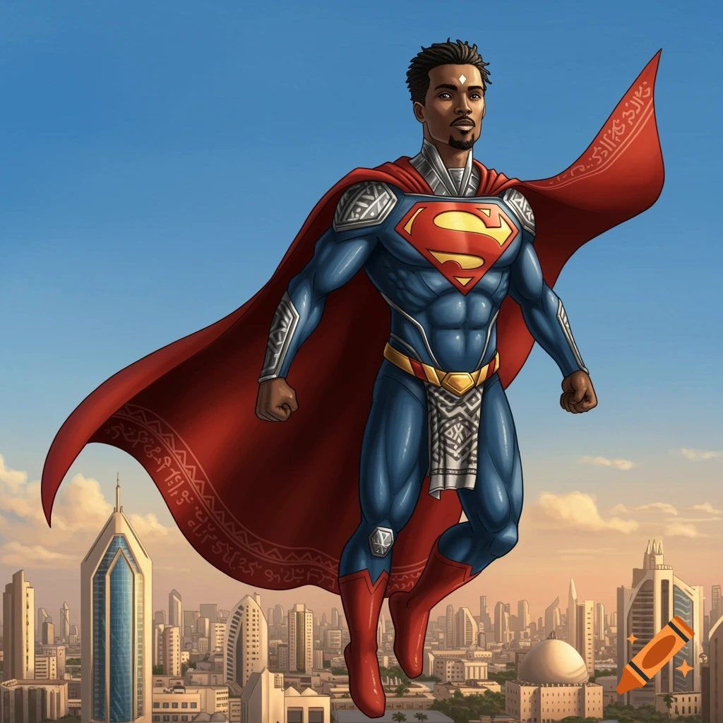 Superman With Suit of Steel created on Craiyon, image size:1024x1024