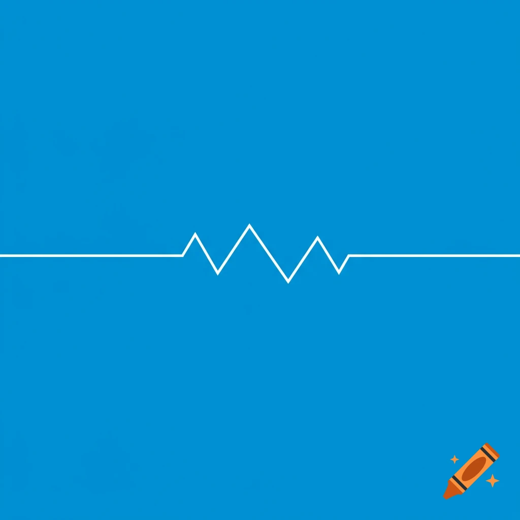 A white zig-zag line against a solid blue background.
