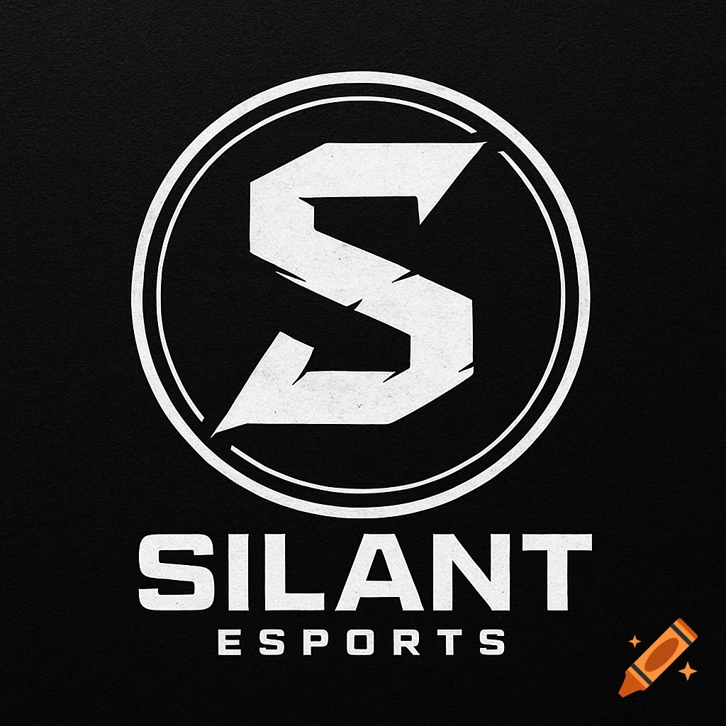 A black and white esports logo featuring a stylized white 'S' inside a circle, with 'SILANT' and 'ESPORTS' text below.