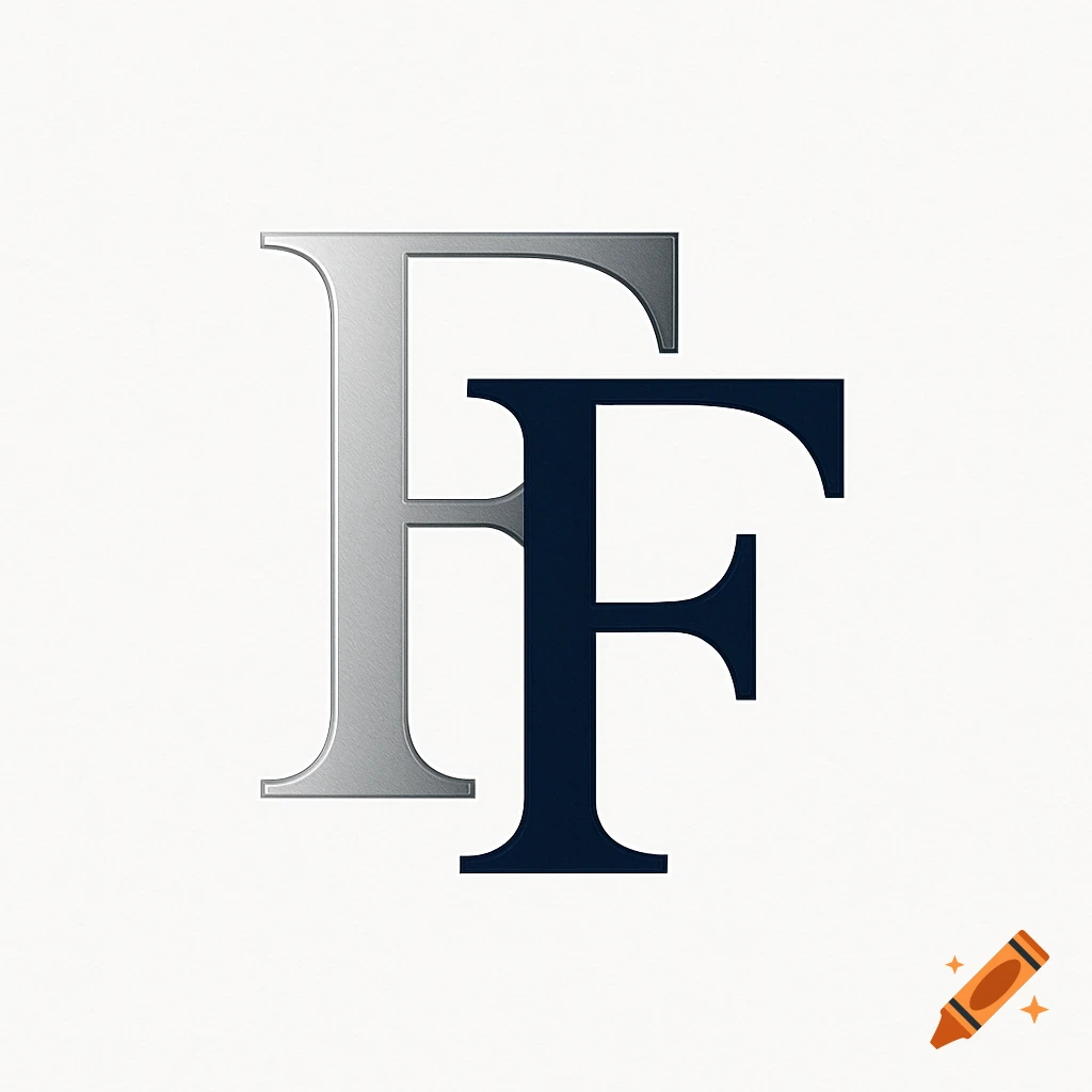 A logo featuring two overlapping letter Fs, one silver and one dark blue, on a white background.