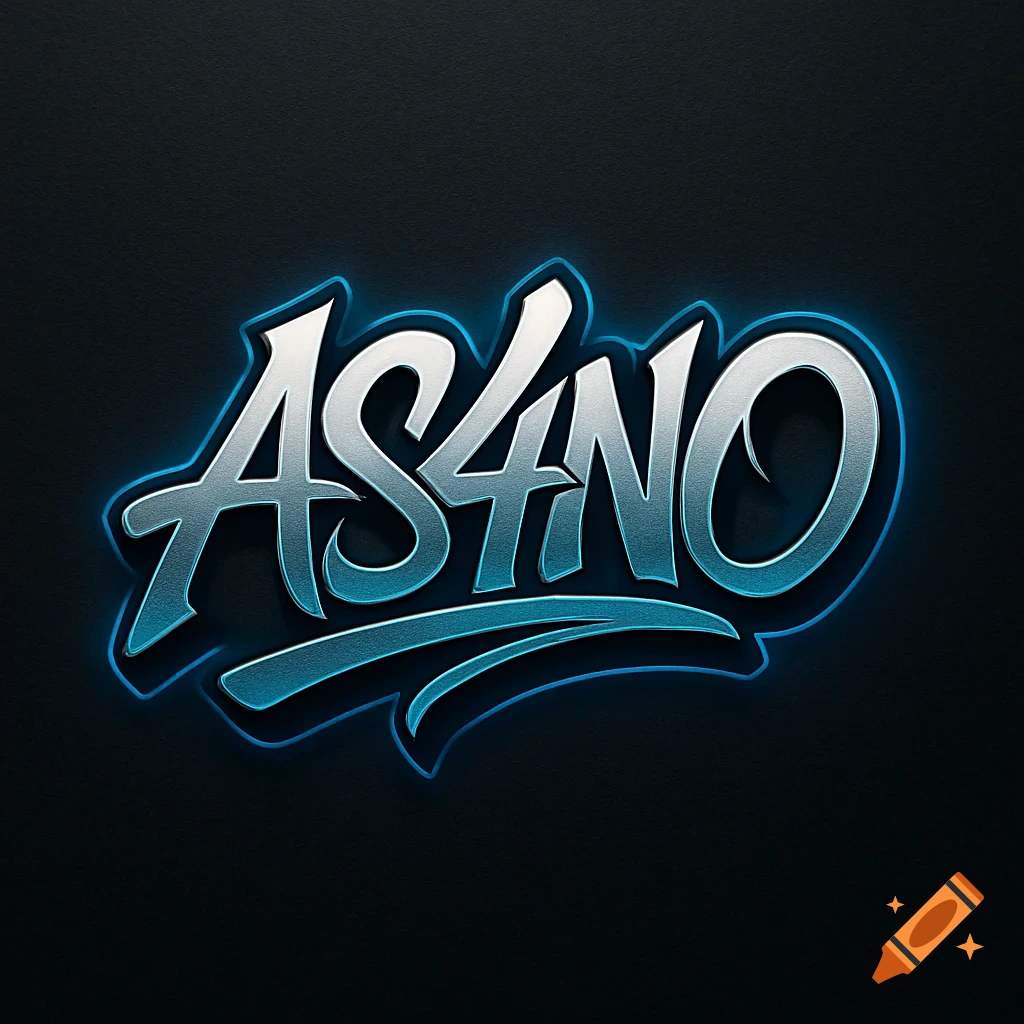 Stylized AS4NO logo with silver text and a blue glow on a dark background.