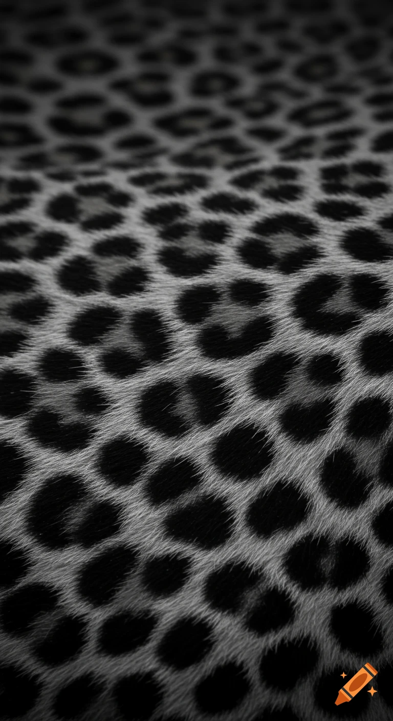 Close-up of black and grey leopard print fur with a shallow depth of field.