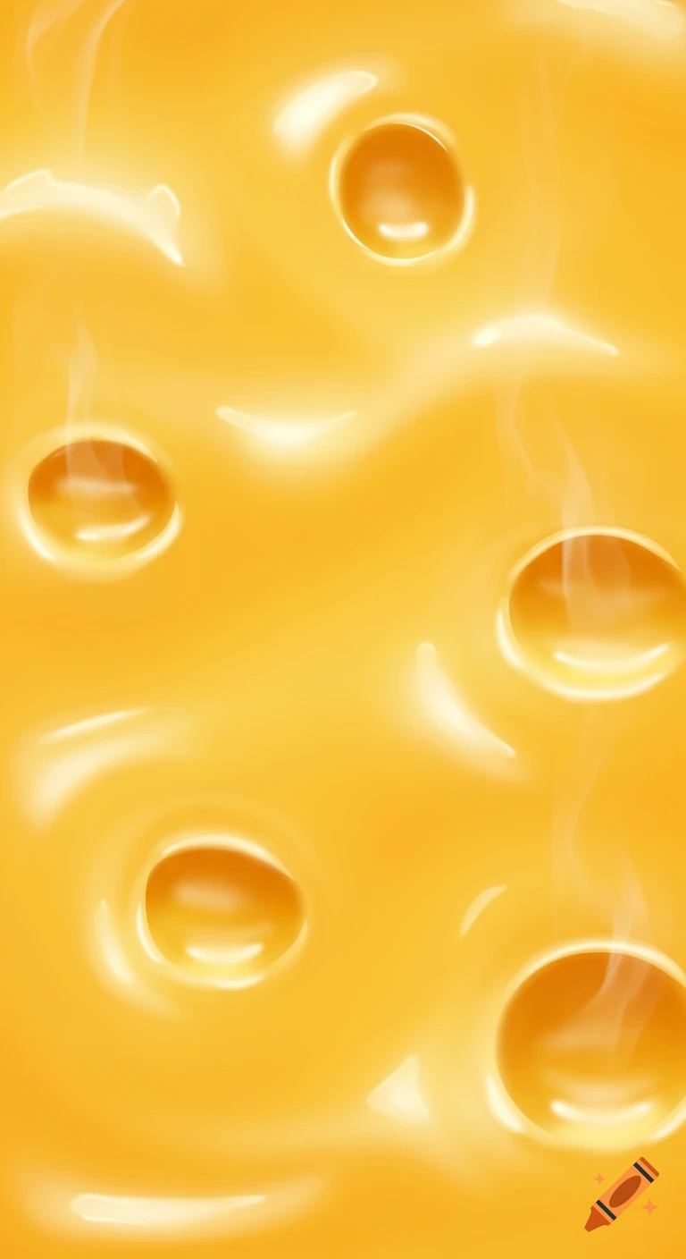 Close-up of yellow Swiss cheese with prominent holes.