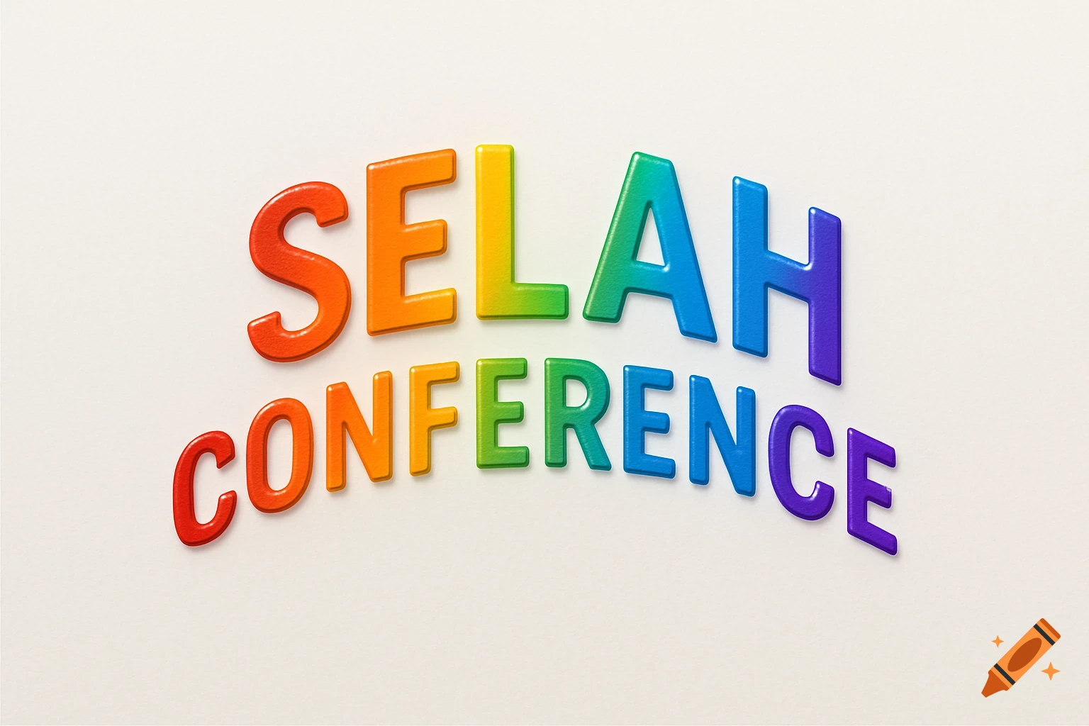 The words SELAH CONFERENCE in colorful, arched 3D text against a light background.