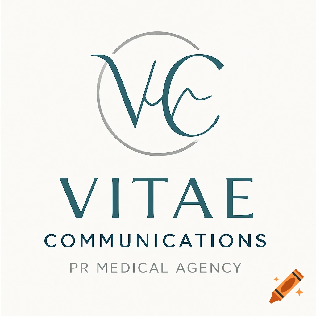 A logo featuring stylized "VC" initials above the words "VITAE COMMUNICATIONS" and "PR MEDICAL AGENCY" in teal and gray on a light background.