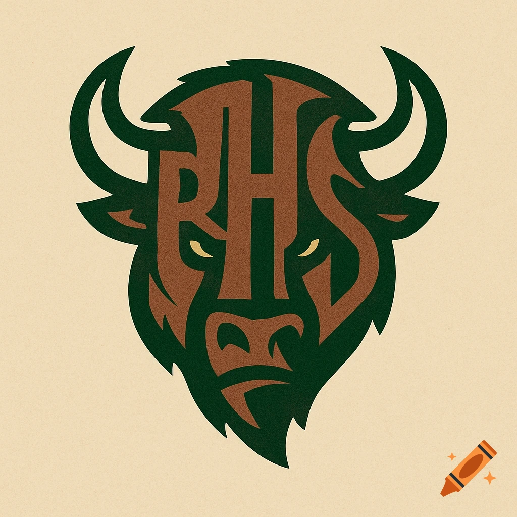 A stylized logo of a bison head formed by the letters B, H, and S in dark green and brown on a beige background.