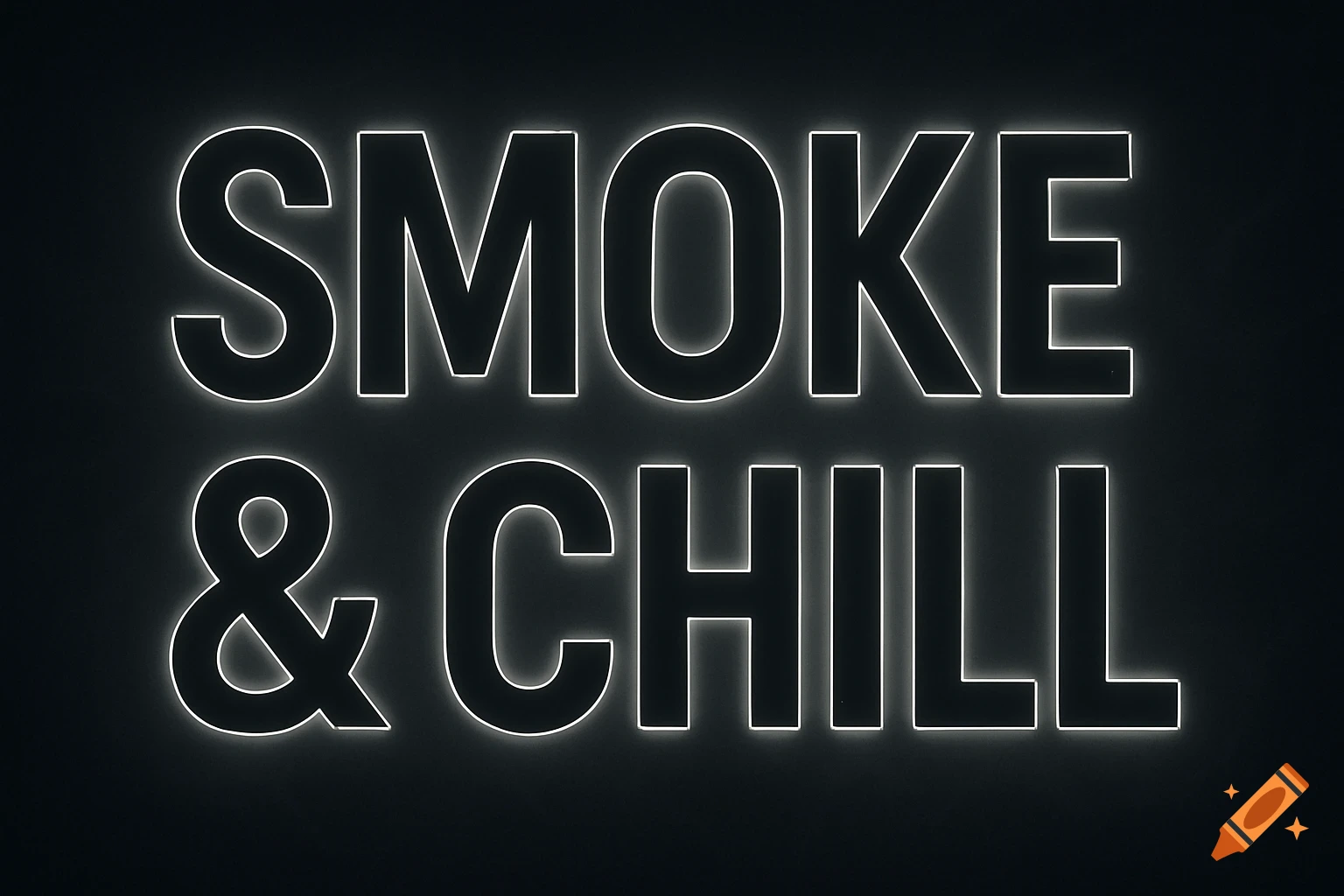 Neon sign displaying 'SMOKE & CHILL' on a black background.