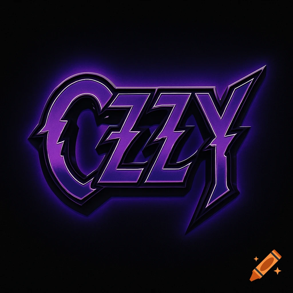 Stylized purple neon OZZY logo with a dark background.