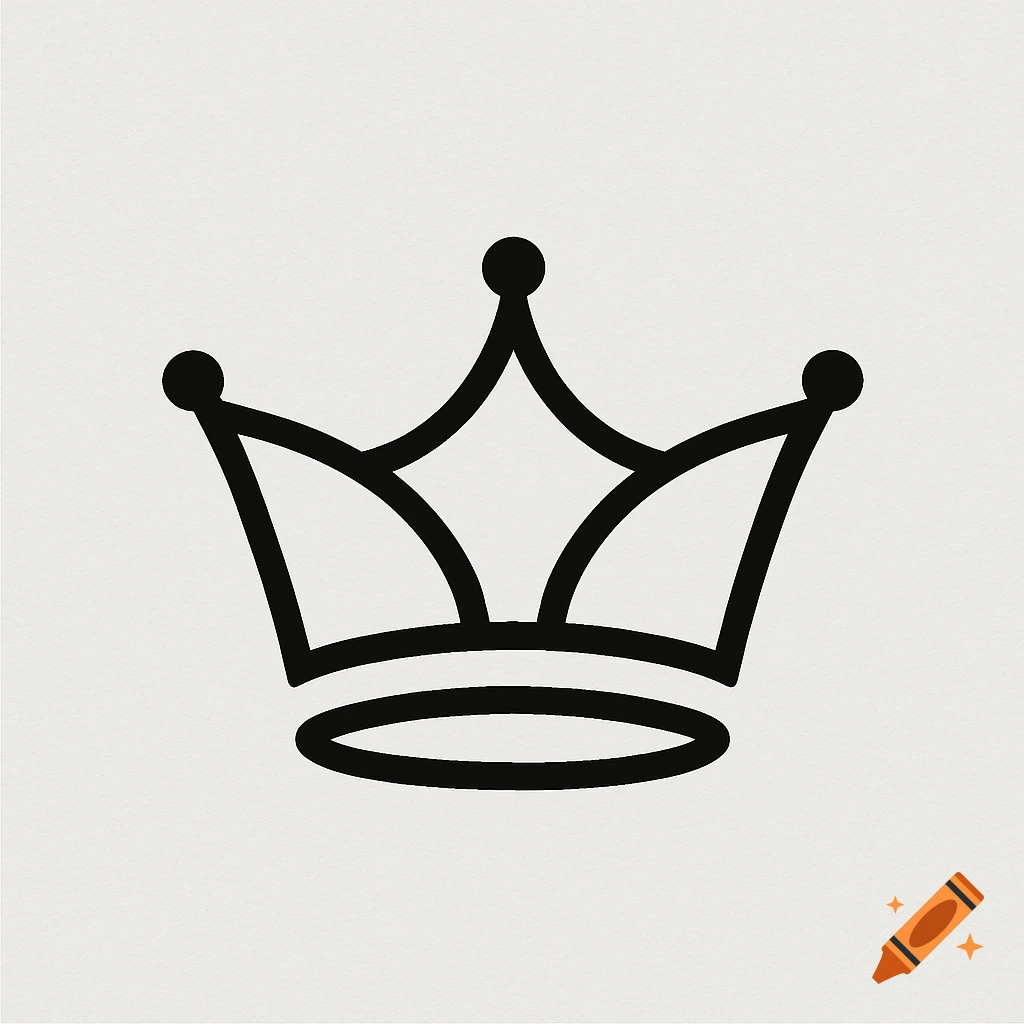 A simple black outline of a crown against a light gray background, resembling an icon or logo.