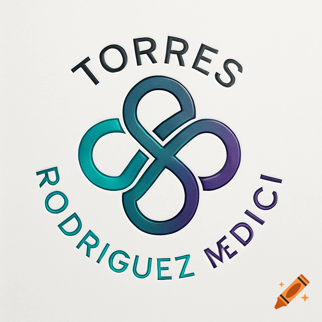 Professional logo with teal and purple gradients and the text 'TORRES RODRIGUEZ MEDICI'.