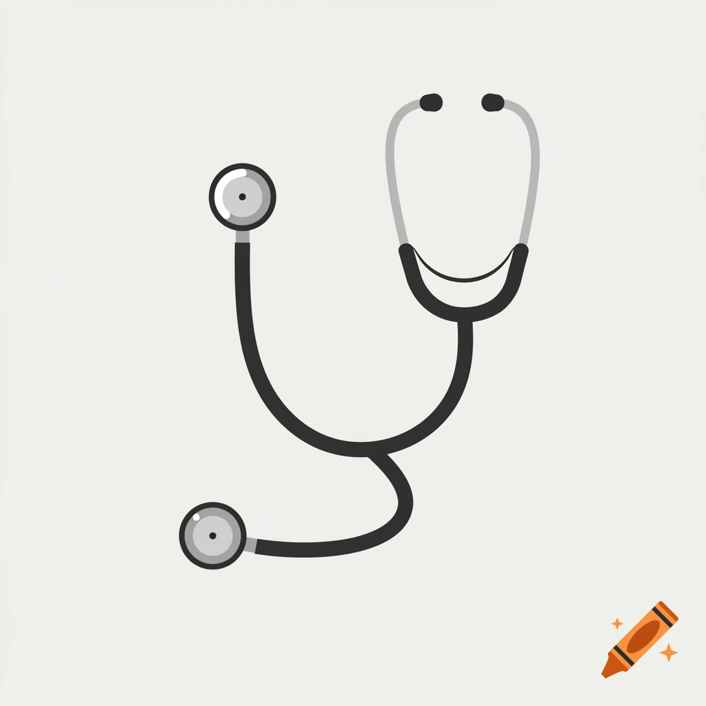 A minimalist illustration of a stethoscope on a light background.