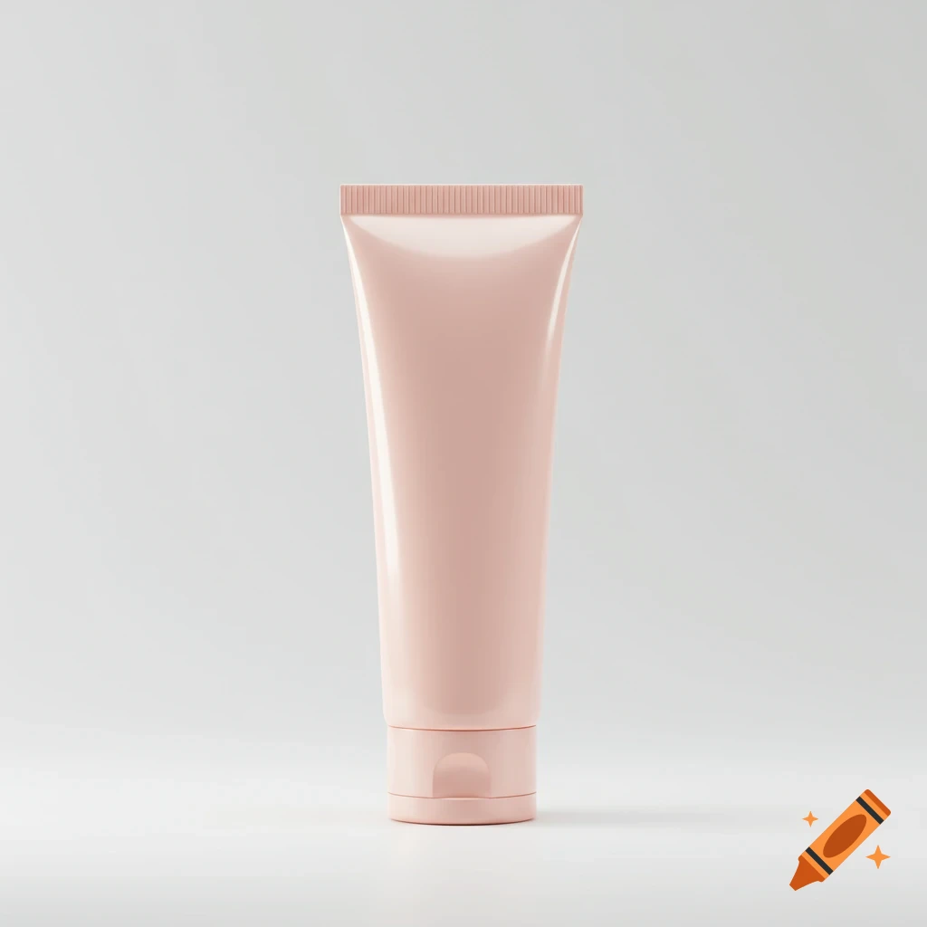 A single photorealistic pink cosmetic tube on a white background.