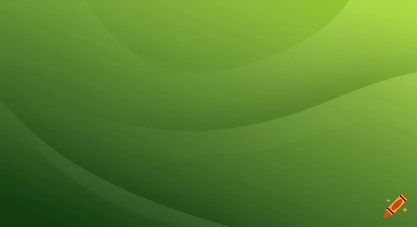 An abstract background featuring a green gradient with subtle light and dark curved shapes.