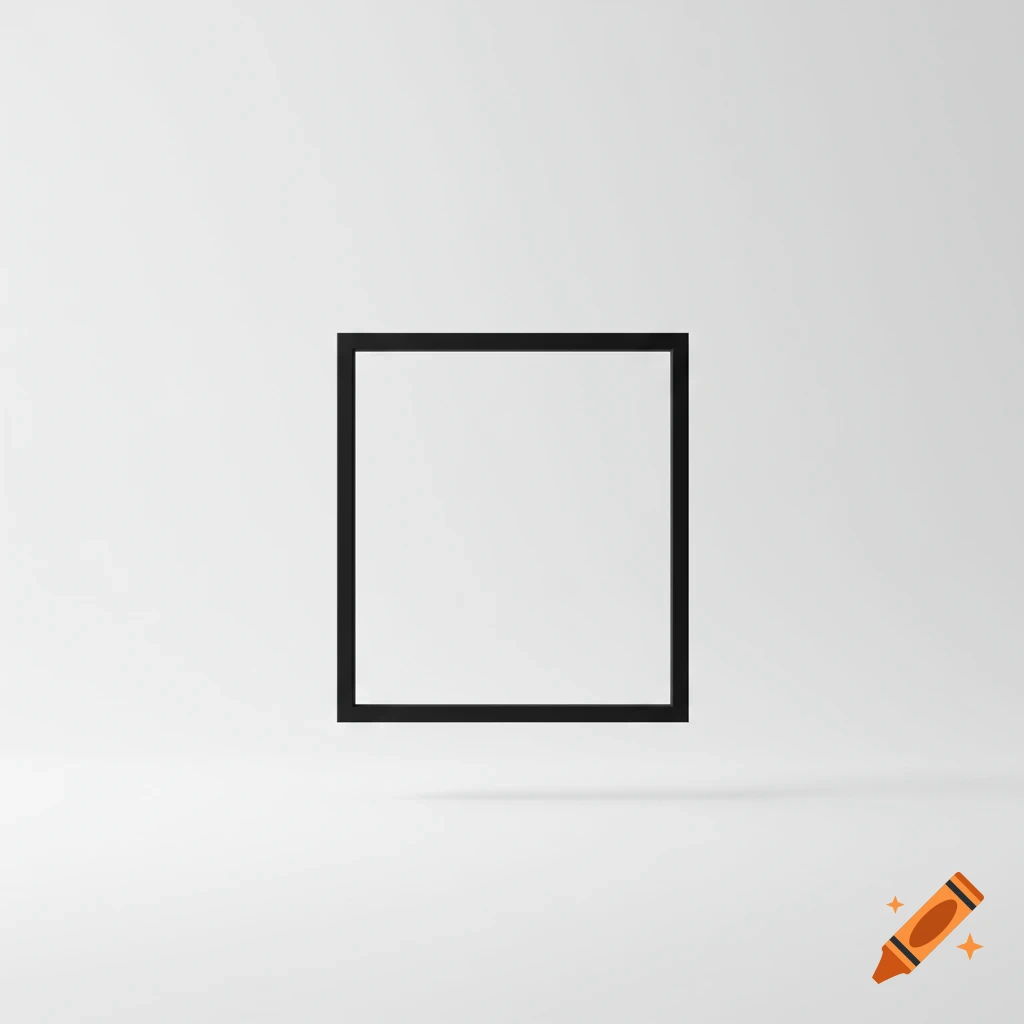 A black square outline floating against a white background.